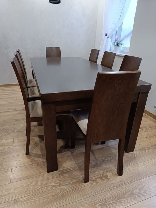 Stół 200x100 + 8 krzeseł+komoda 280 cm+szafka RTV