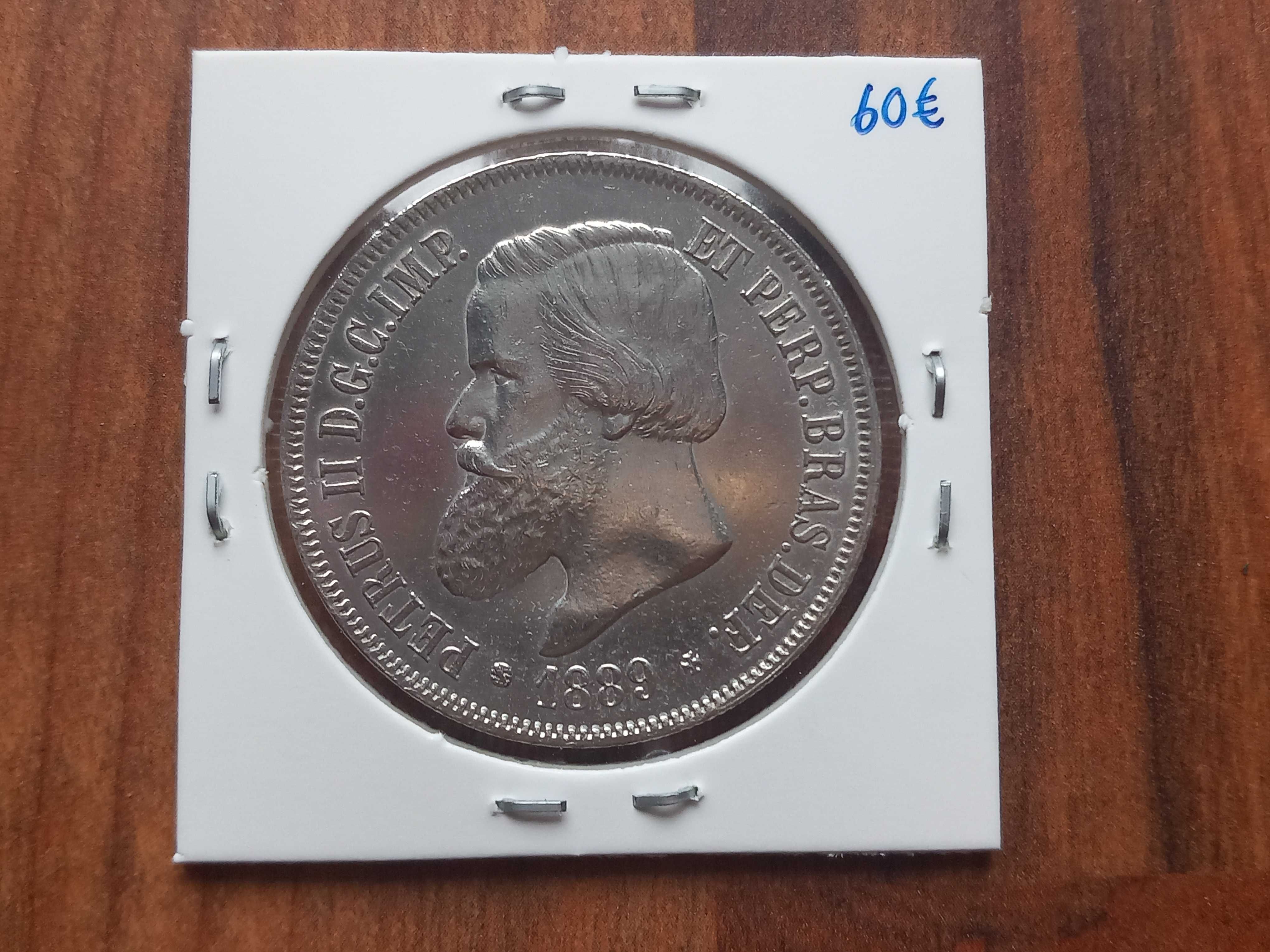 Moeda 2000 Reis 1889 Brasil