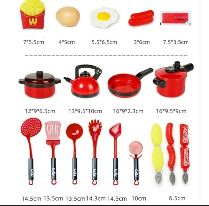 Nowy komplet zestaw zabawek kuchennych