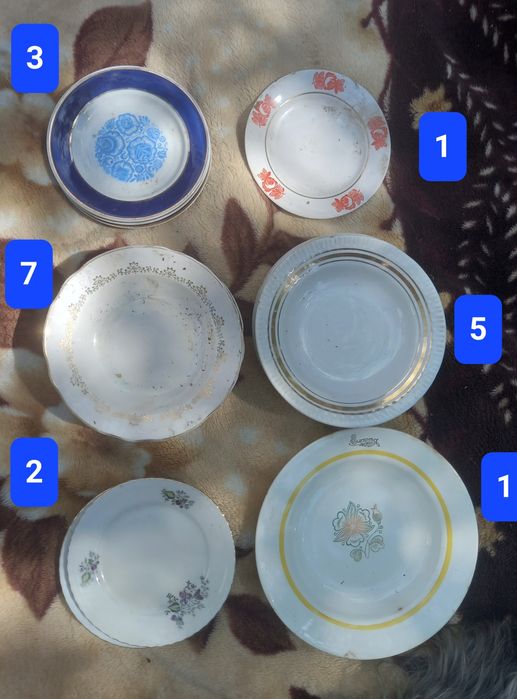 Тарелка фаянс, много тарелок Буды