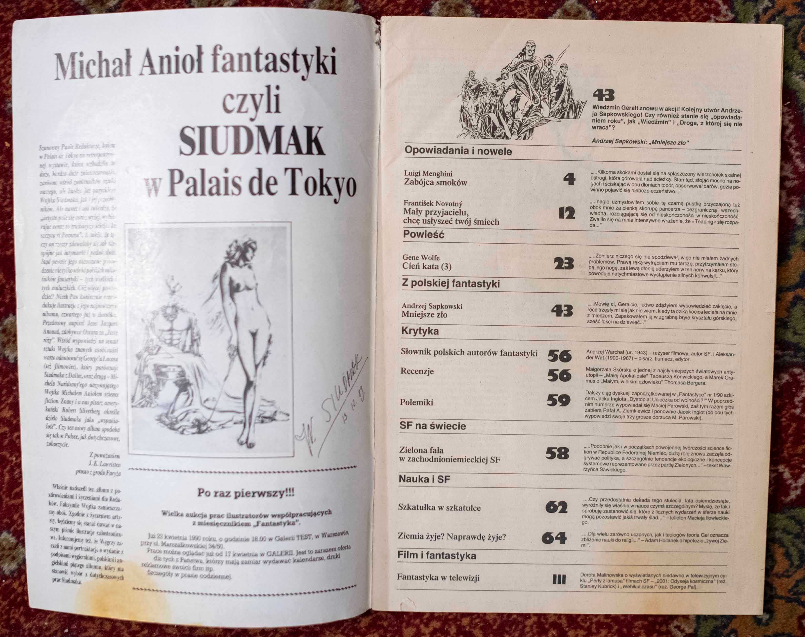 Fantastyka 90 3/1990 Sapkowski Wiedźmin Geralt Witcher Mniejsze Zło