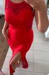 Mega sexy seksowna długa maxi sukienka czerwona red koronka