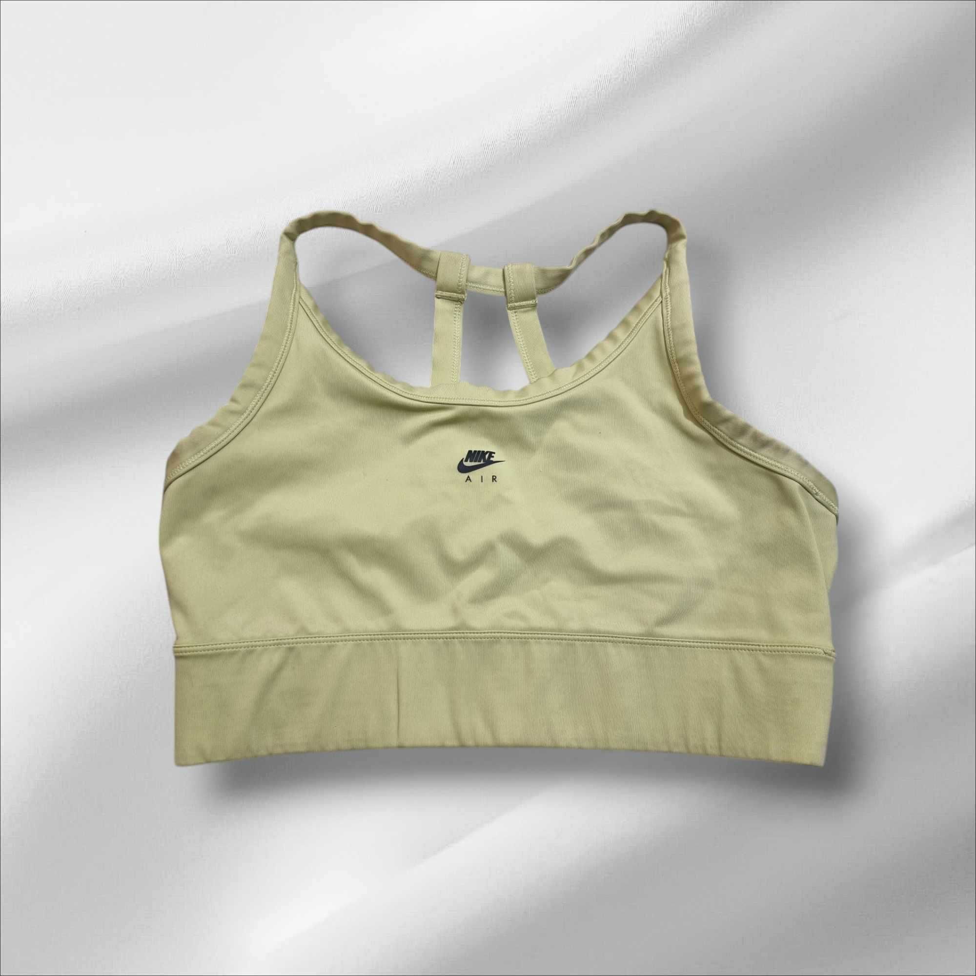 Top biustonosz sportowy panele wentylacyjne Nike L limonka