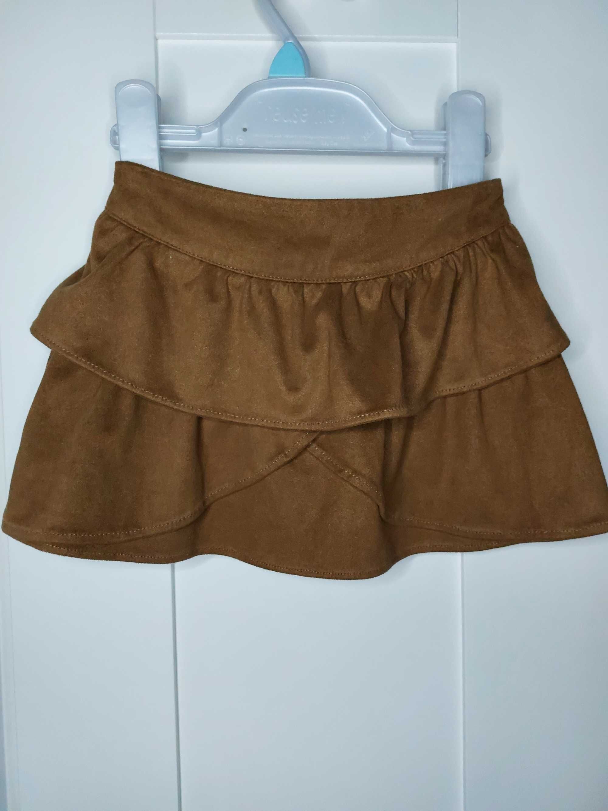 ZARA śliczna zamszowa spódniczka camel brąz r. 86-92