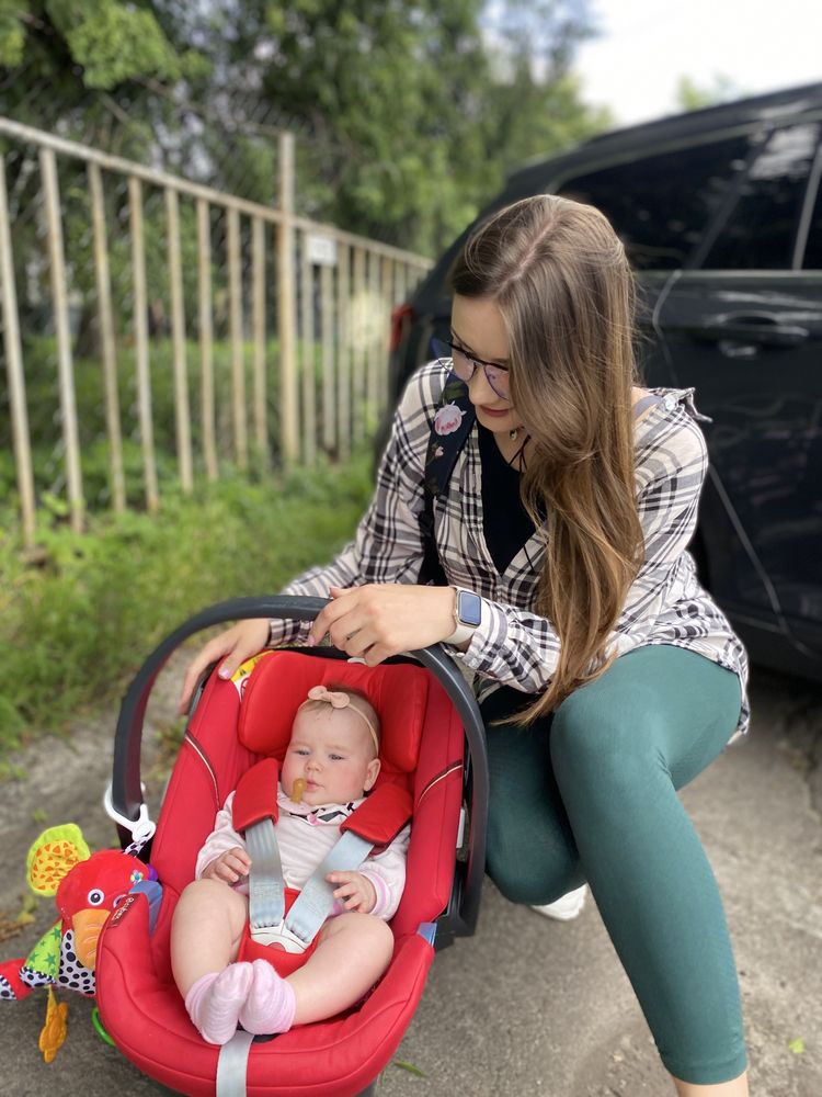 Cybex aton 5 червоне люлька автокрісло