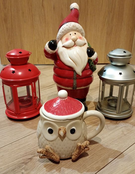 Mikołaj, latarenki, kubek sowa, Boże Narodzenie, święta, Home and You