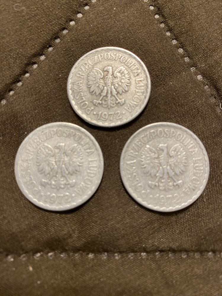 Moneta 1 zł. z 1972 r. 3 szt.