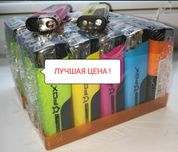 Зажигалка пьезо с фонариком 50 штук 420 грн Запальничка ліхтарик Fox