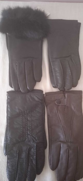 Шкіряні жіночі рукавички/розмір 6,5 - 7/4 пари/Нові/Ціна за 1