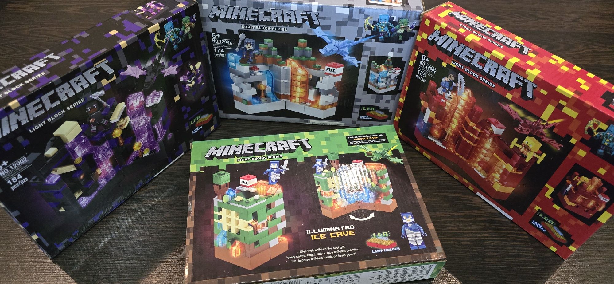 Minecraft 4in1 Led підствітка конструктор 728 деталей Lego Окремо