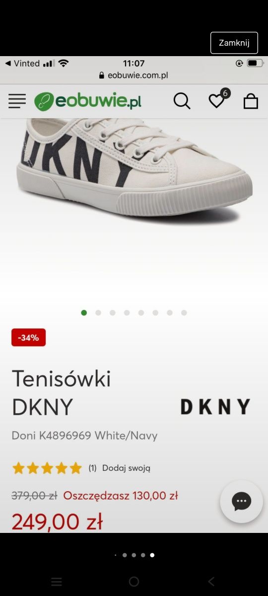 Tenisówki trampki białe DKNY