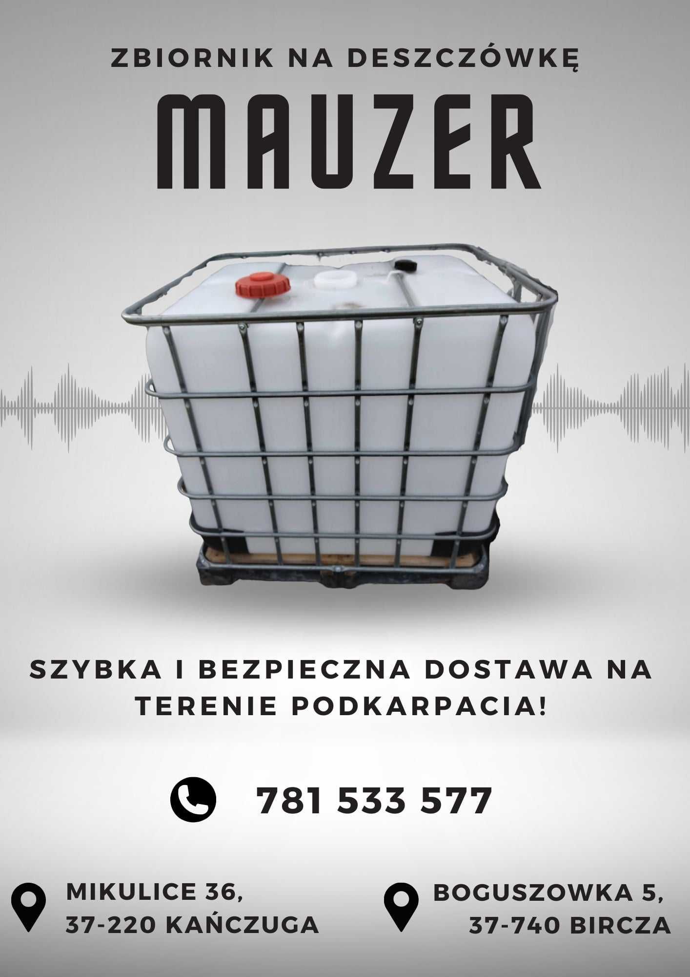 beczka pojemnik do ogrodu Mauzer 1000 l zbiornik mauser pojemnik
