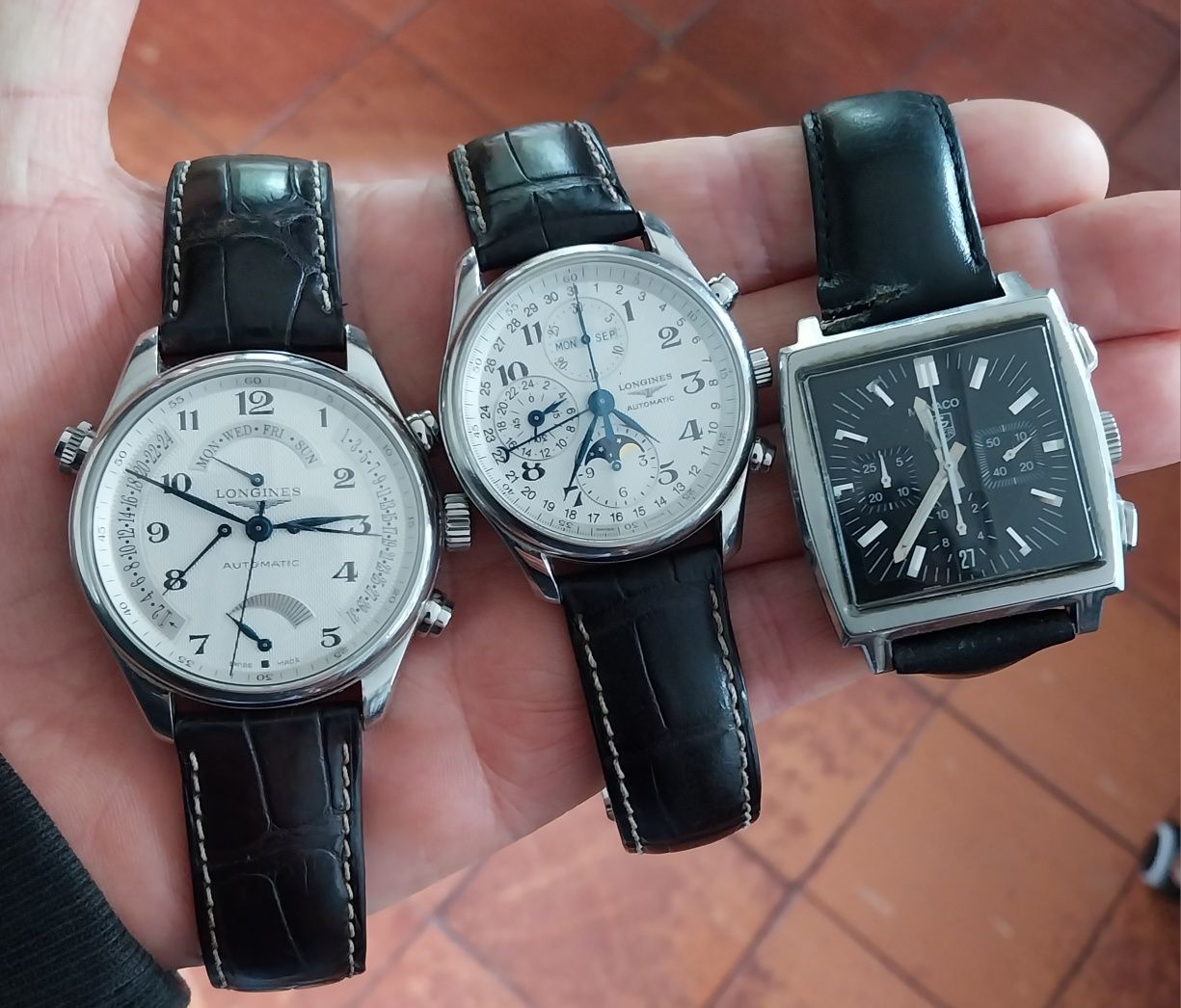 Lote 3 relógios automáticos Longines e Tag Heuer