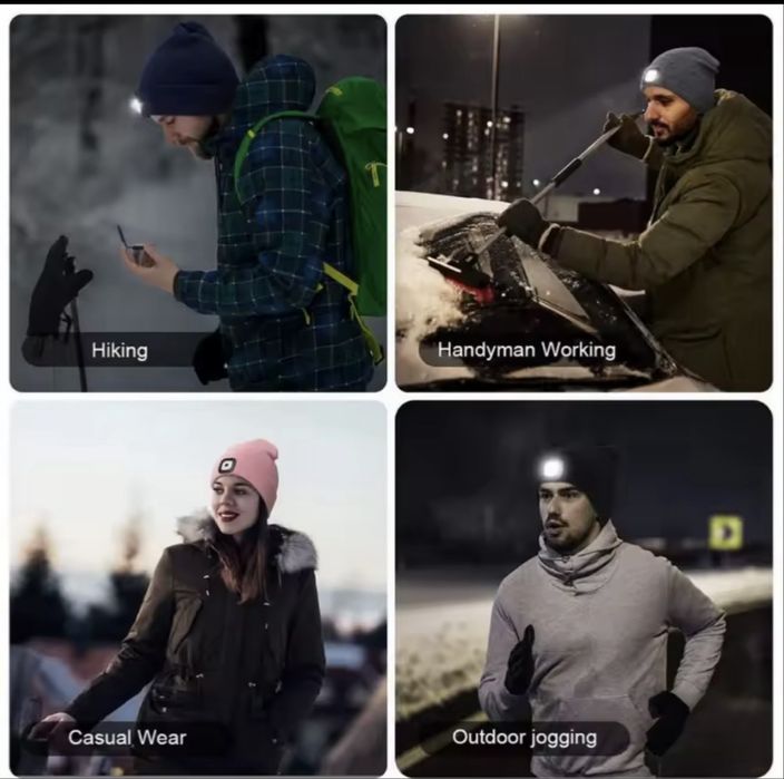 Чорні шапки з ліхтарем