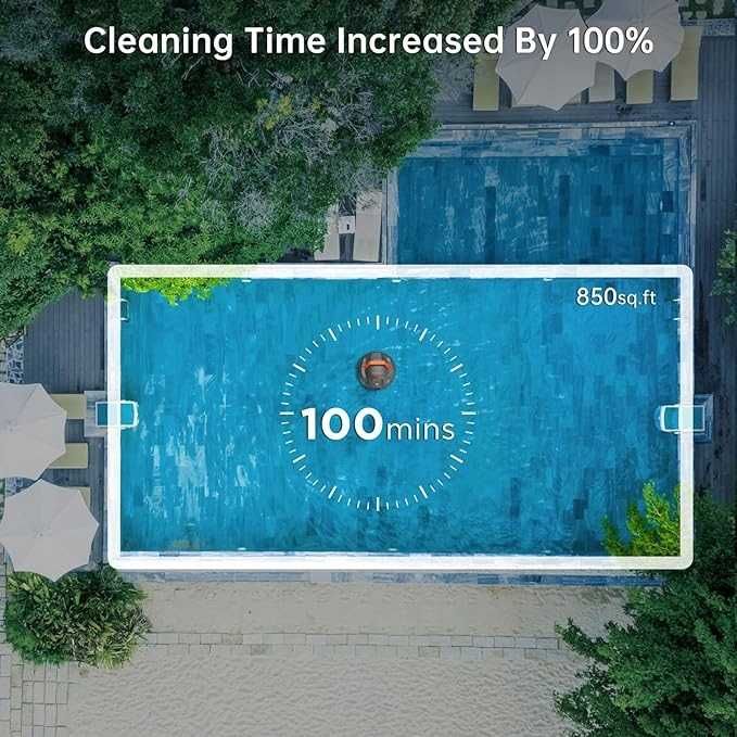Bezprzewodowy odkurzacz basenowy jacuzzi Teering 100 minut pracy 80 m2
