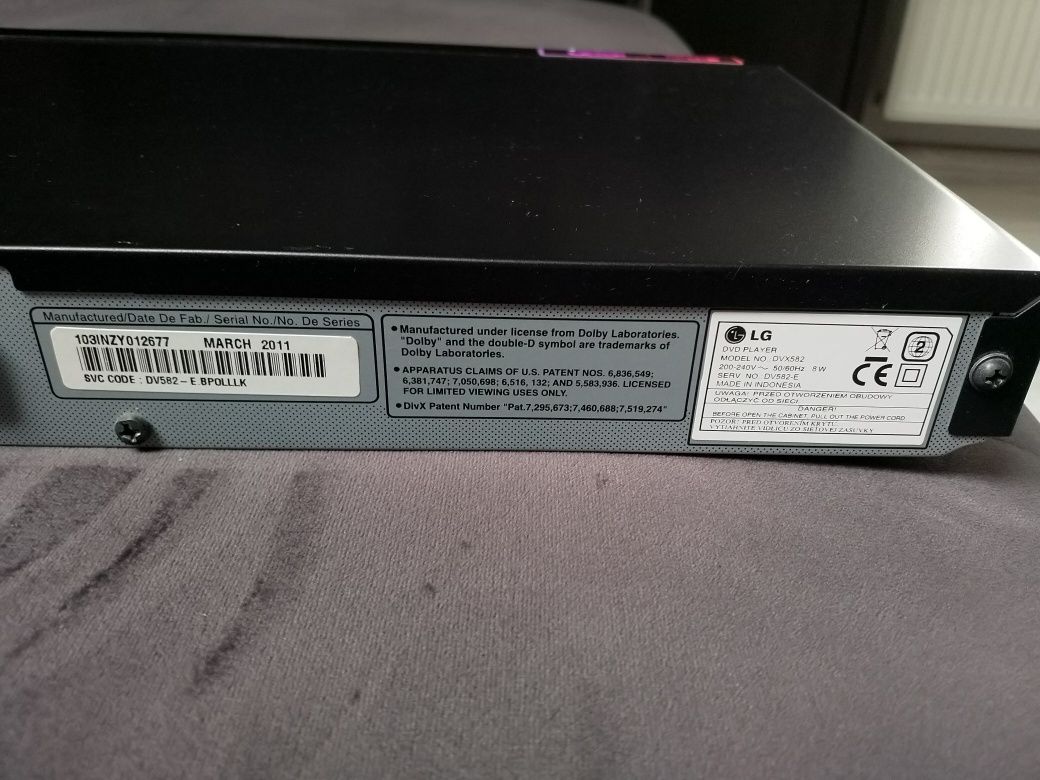 DVD LG CD USB DVX582 DivX video CD-R/rw MP3 progresie scan okazja