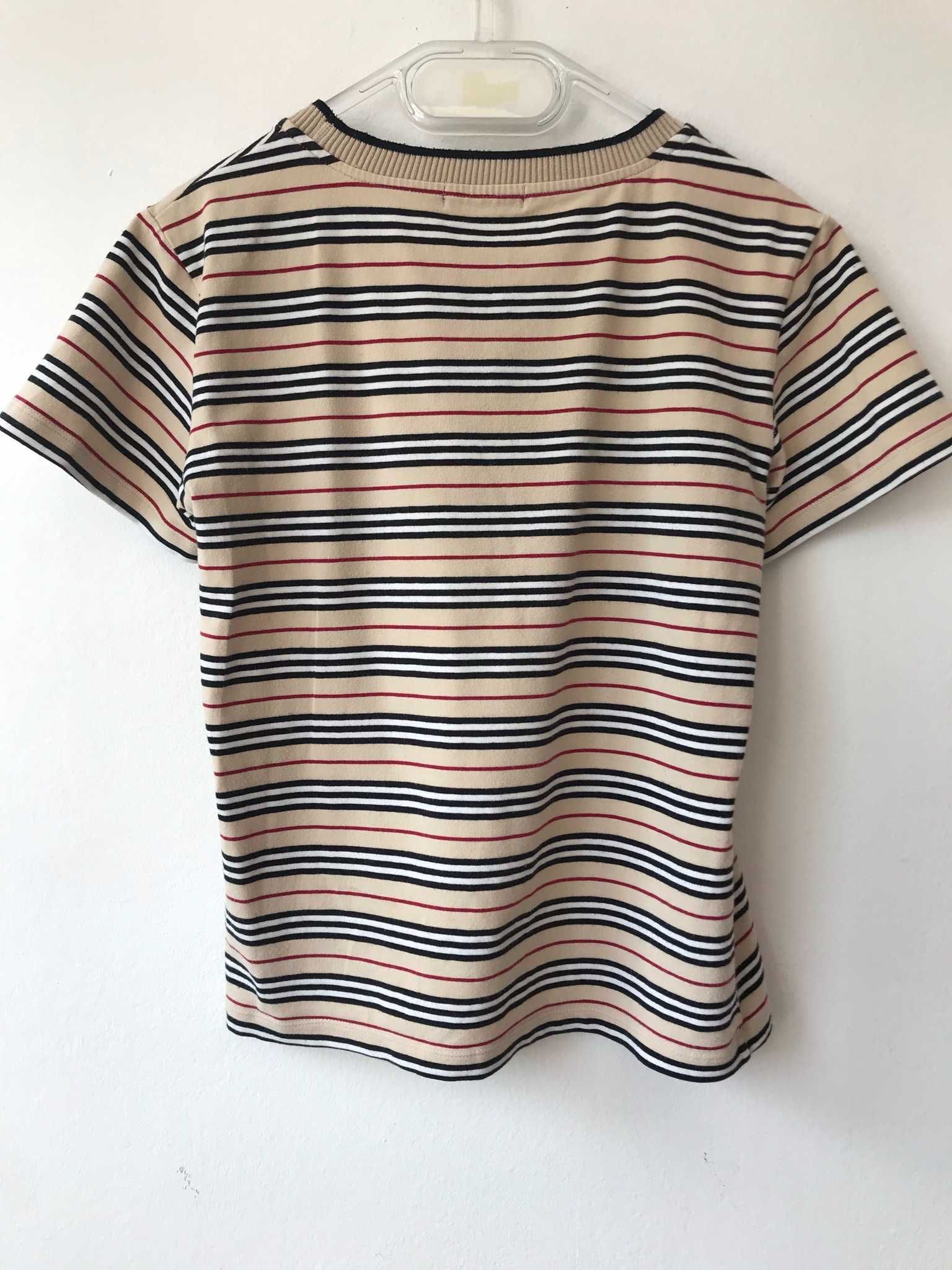 Koszulka t-shirt w paski Burberry XS 34 6 logo haft