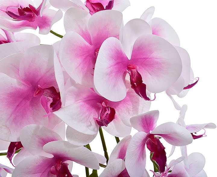 Storczyk donica sztuczne kwiaty orchidea dekoracja salonu liście