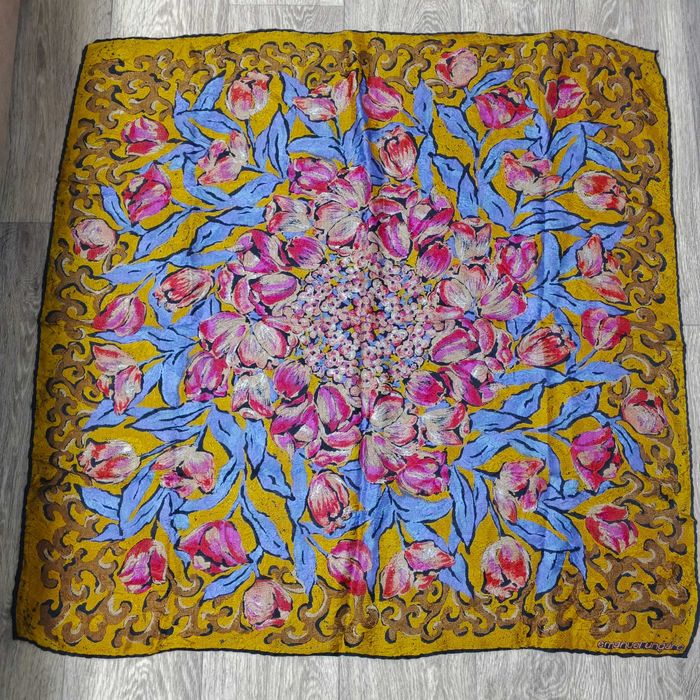 Эксклюзивный Платок Emanuel Ungaro 100% Шелк, Жаккард, Италия, Винтаж