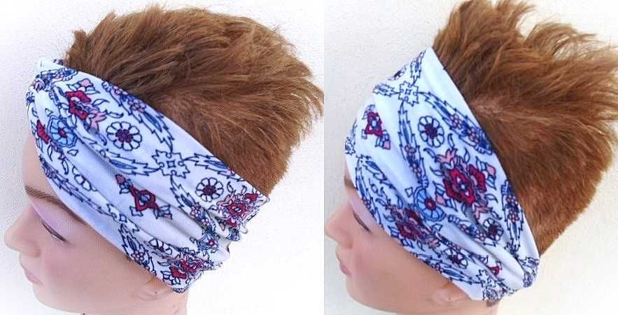 /wiosna -lato/ szeroka bawełniana opaska na głowę  uniwersalny rozmiar