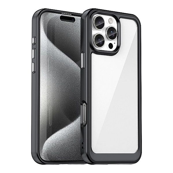 Etui Outer Space Case z żelową ramką do iPhone 16 Pro - czarne