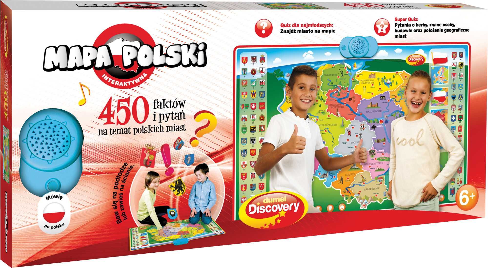 Gra edukacyjna "Interaktywna mapa Polski" Dumel Discovery - NOWA