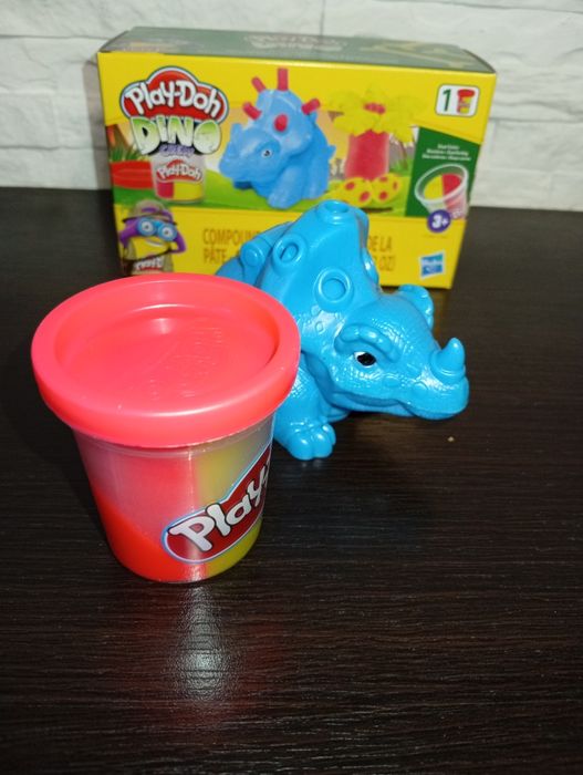 Ciastolina play-doh niebieski dinozaur mini zestaw