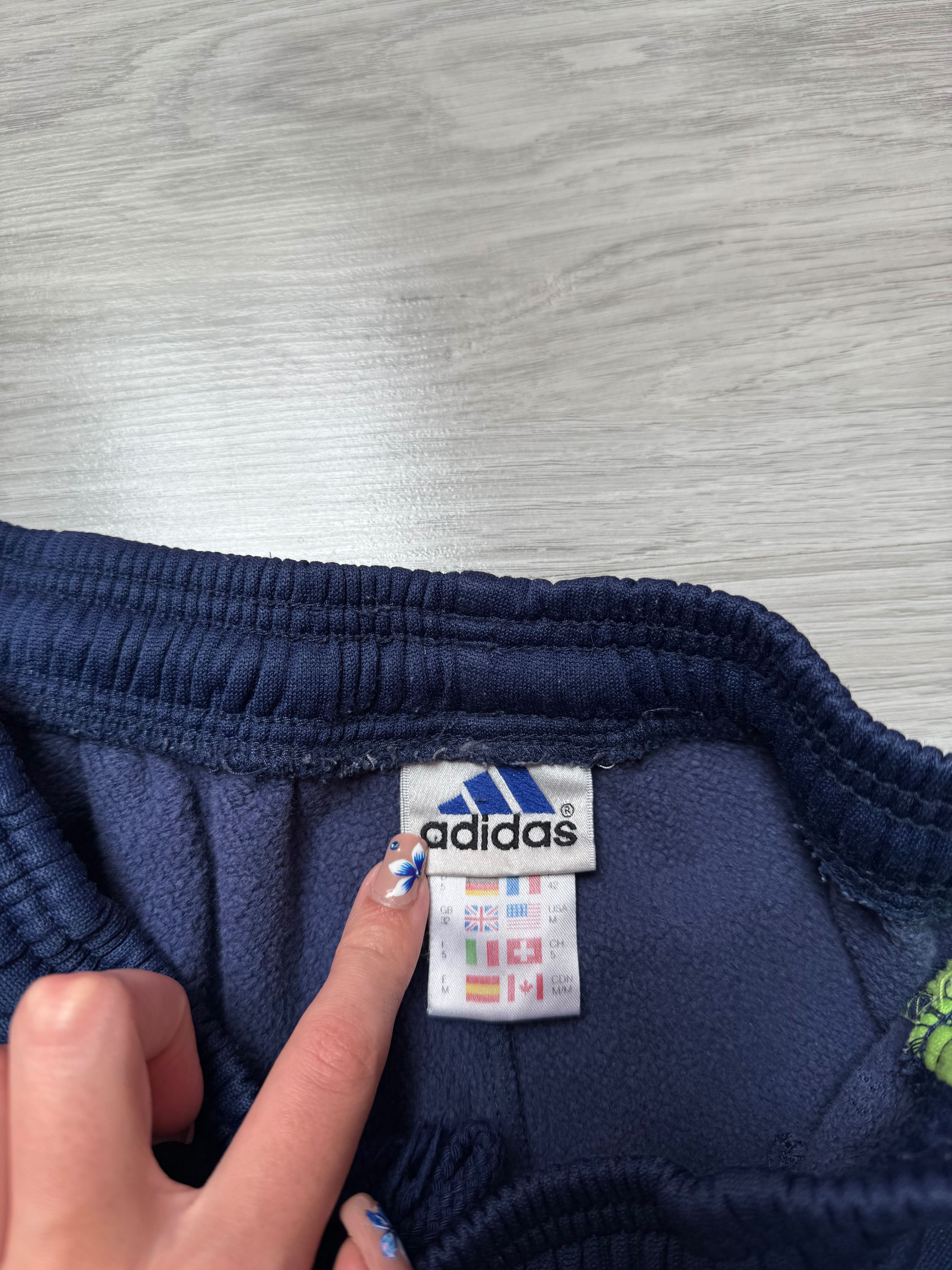 Spodnie dresowe dresy Adidas vintage retro szeroka nogawka y2k baggy M