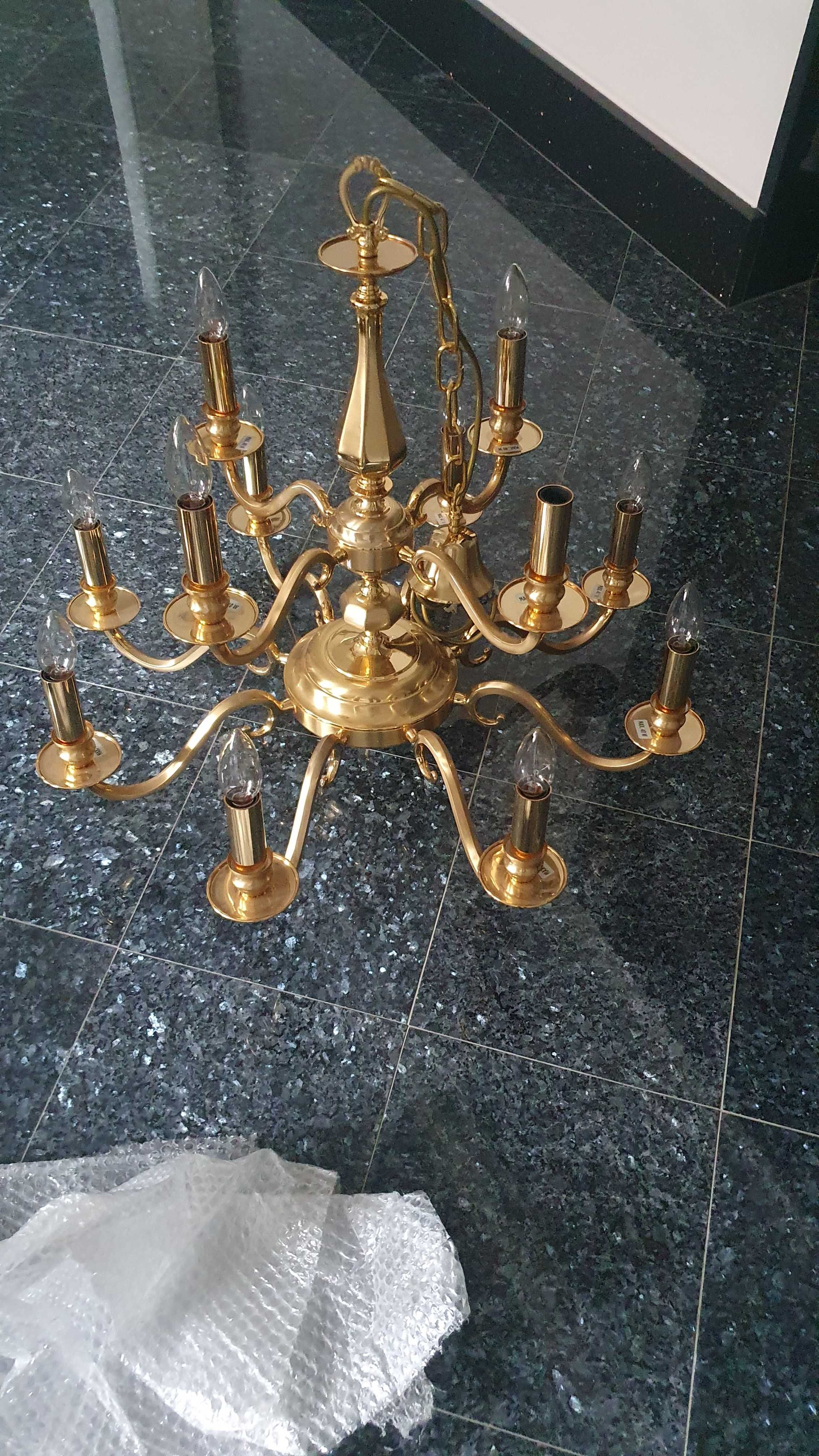 Lampa sufitowa 12 xE14 mosiężny żyrandol Brumberg Krone Tortosa 850532