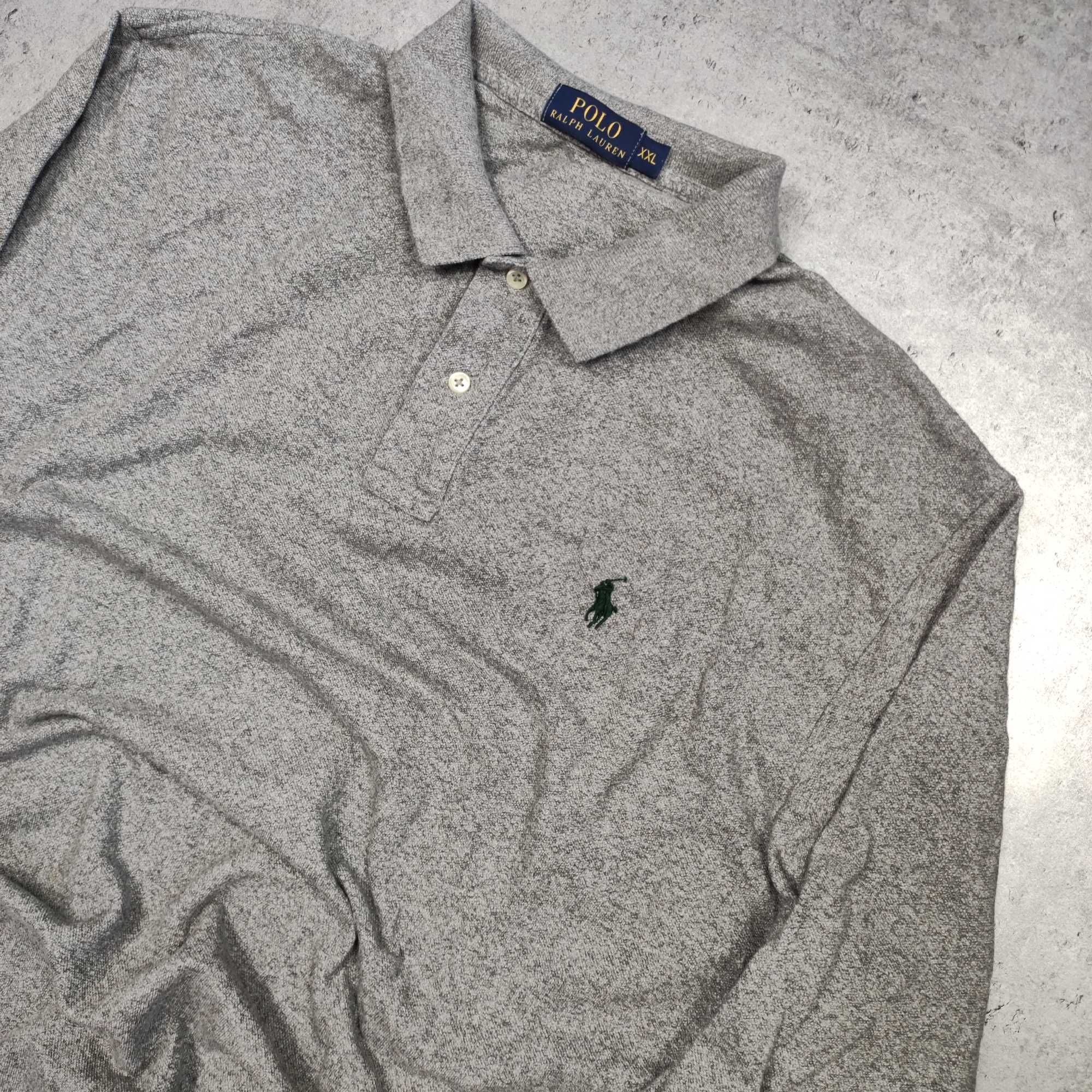 MĘSKA Koszulka Polo DUŻA Długi Rękaw Elegancka Premium Ralph Lauren RL