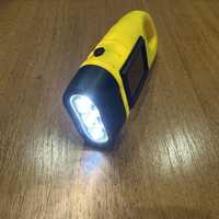 Ручний LED ліхтар з динамо-машинкою та сонячною панеллю MIC - Yellow