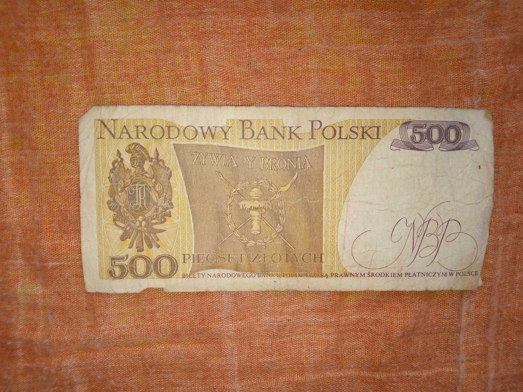 Banknot NBP 500 złotych polskich pięćset Tadeusz Kościuszko PRL 1982