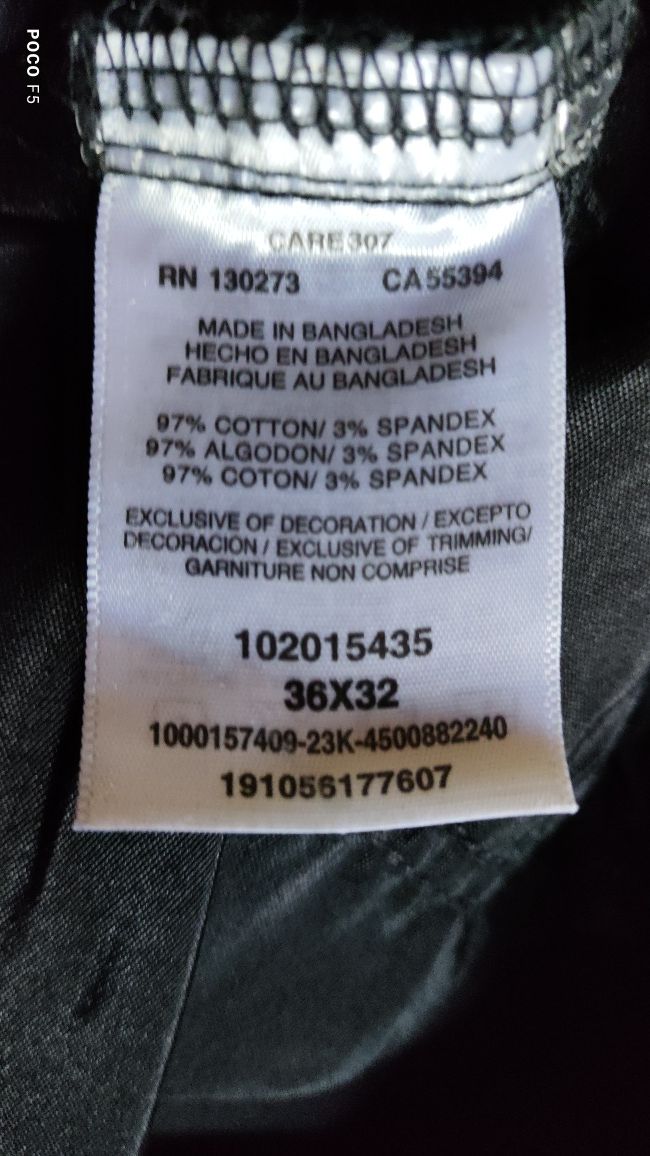 Lee Slim Fit czarne męskie spodnie rozm 36/32