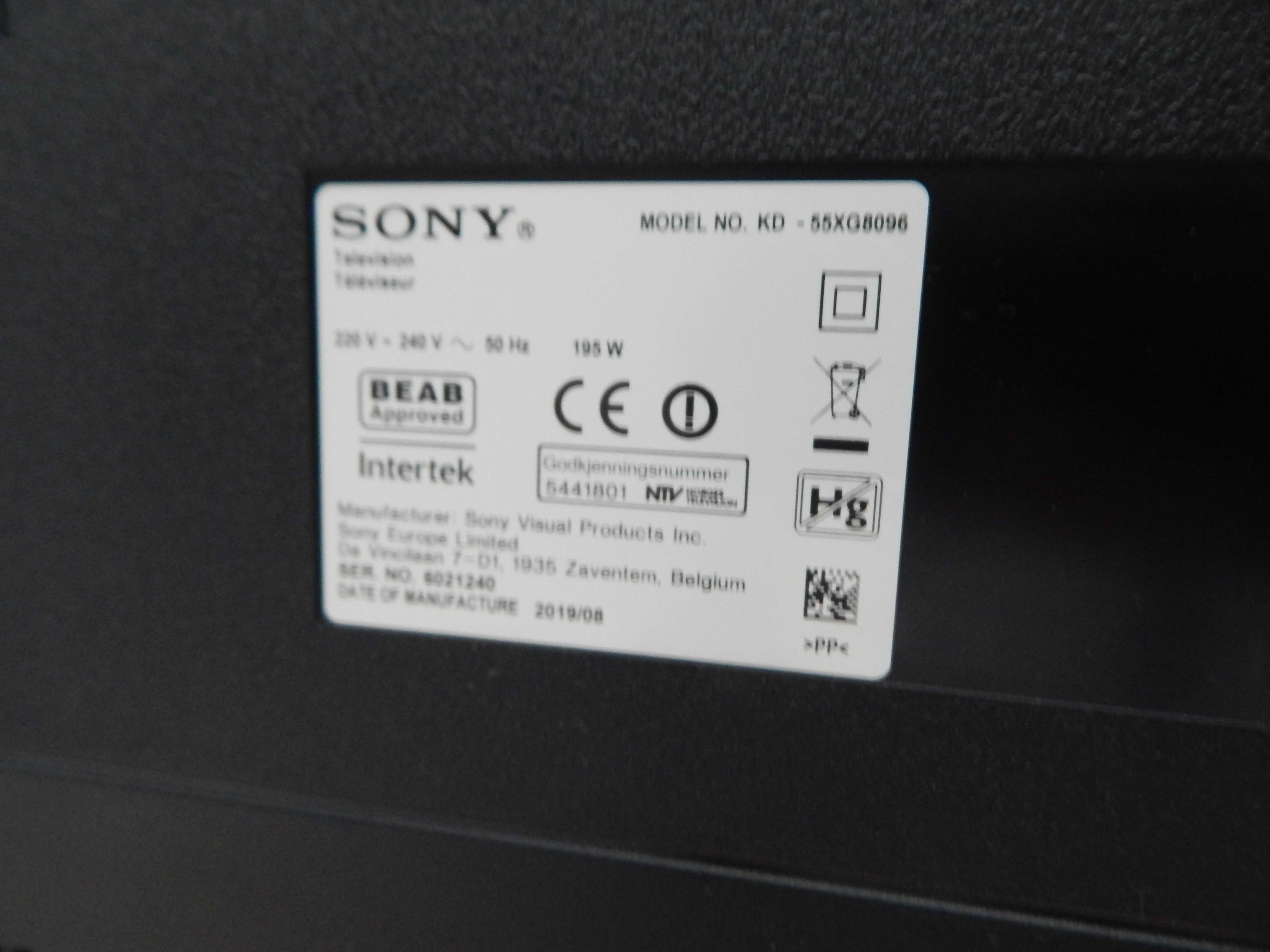 idealny Telewizor SONY KD-55XG8096 led 4k smart android DVB-T2 usb 55"