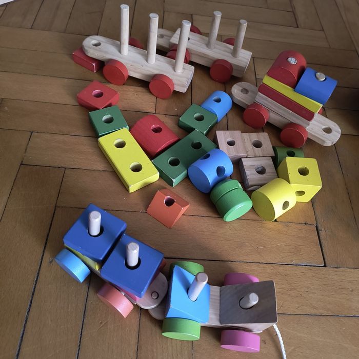 Drewniana kolejka klocki