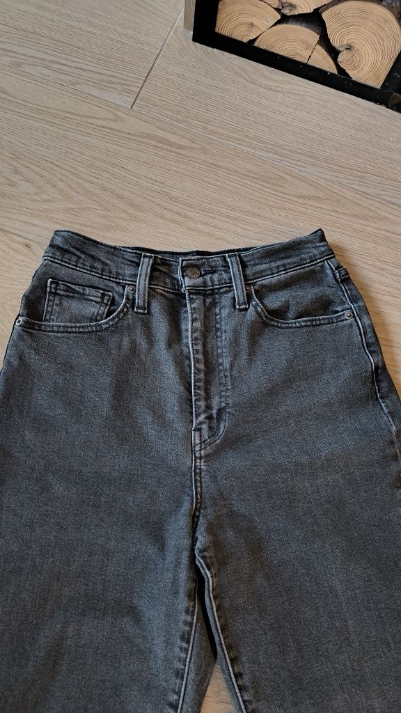 Jeansy mom fit Levi's High Waisted Taper W27 L27 grafit