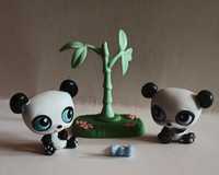 Littles Pet Shop 2 pandy + bambus + kokardka