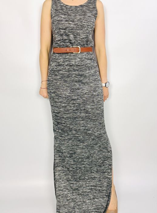 Szara sukienka maxi bez rękawów L 40