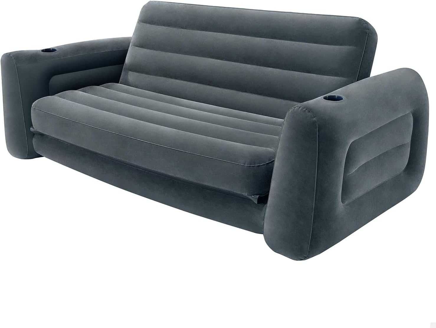 Sofa dmuchana solidna duża 231 x 203 x 66 cm odcienie szarości