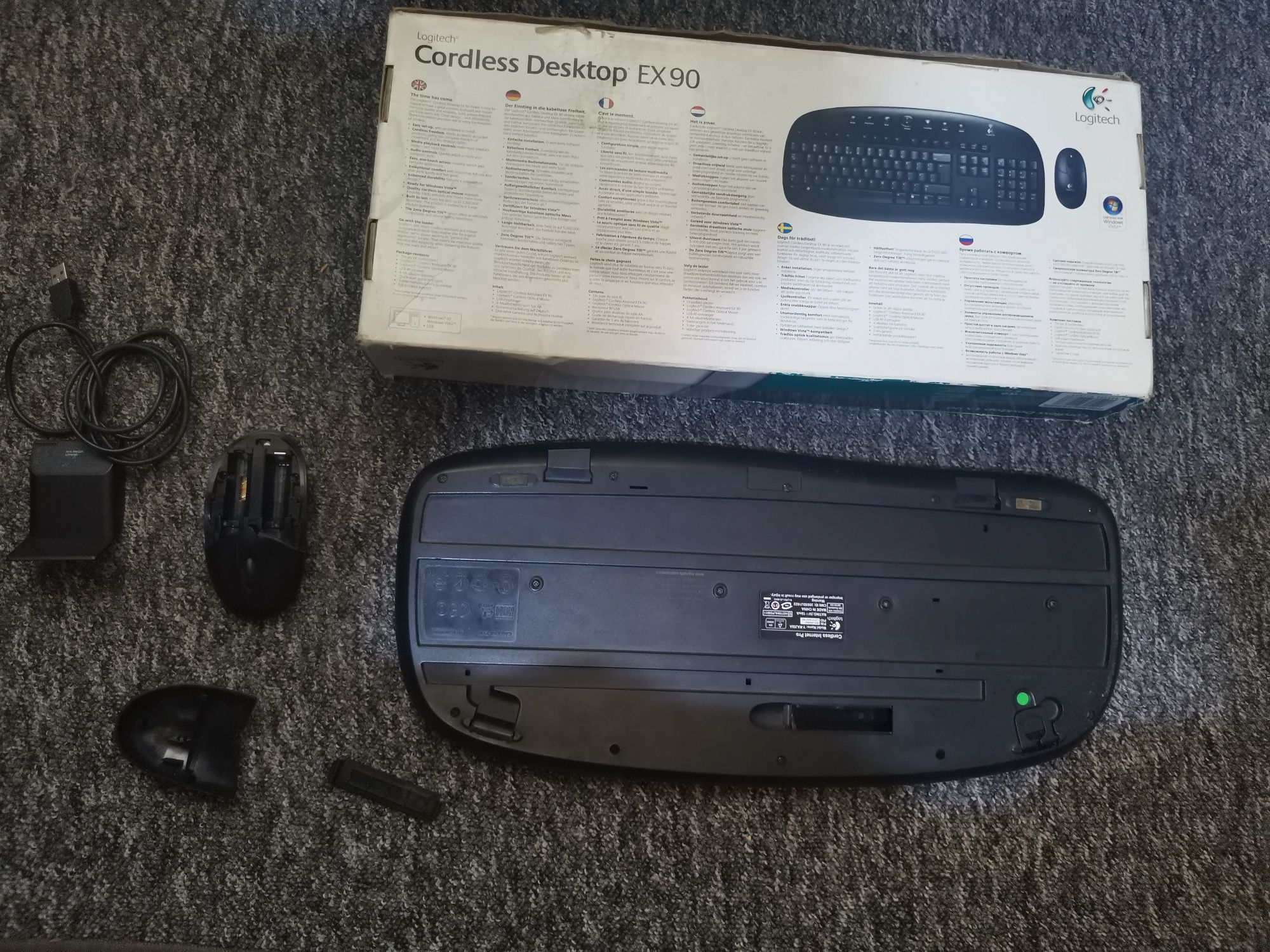 Клавиатура + Мышь беспроводная Logitech Cordless Desktop EX 90