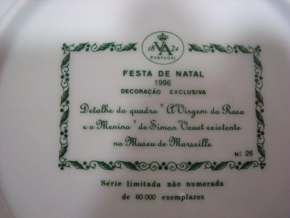 Prato decorativo Vista Alegre Festa Natal de 1996