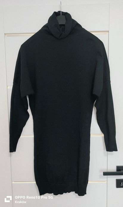 Czarny golf, tunika, sukienka