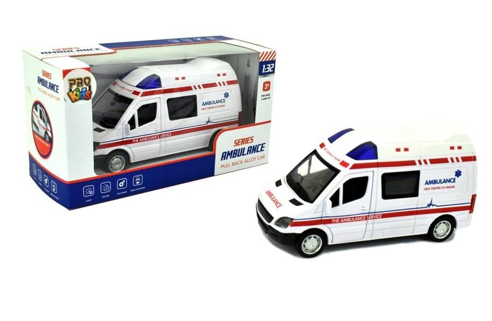 Pojazd metalowy - karetka 15cm pudełko,105x197 mm