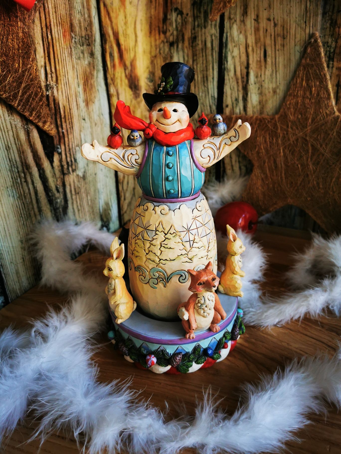 Jim Shore, bałwan, bałwanek ze zwierzątkami, oryginał, kolekcja Enesco