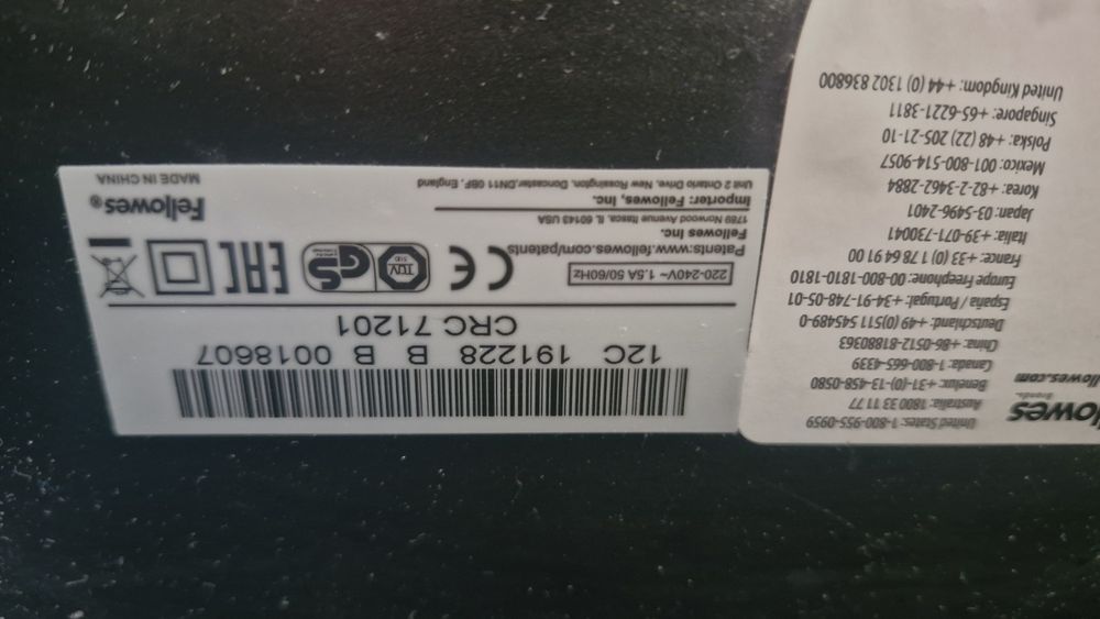Niszczarka do papieru kart kredytowych fellowes  12c