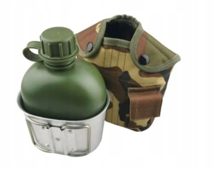 Manierka menażka 1L kubek bidon bukłak turystyczna wojskowa pokrowiec