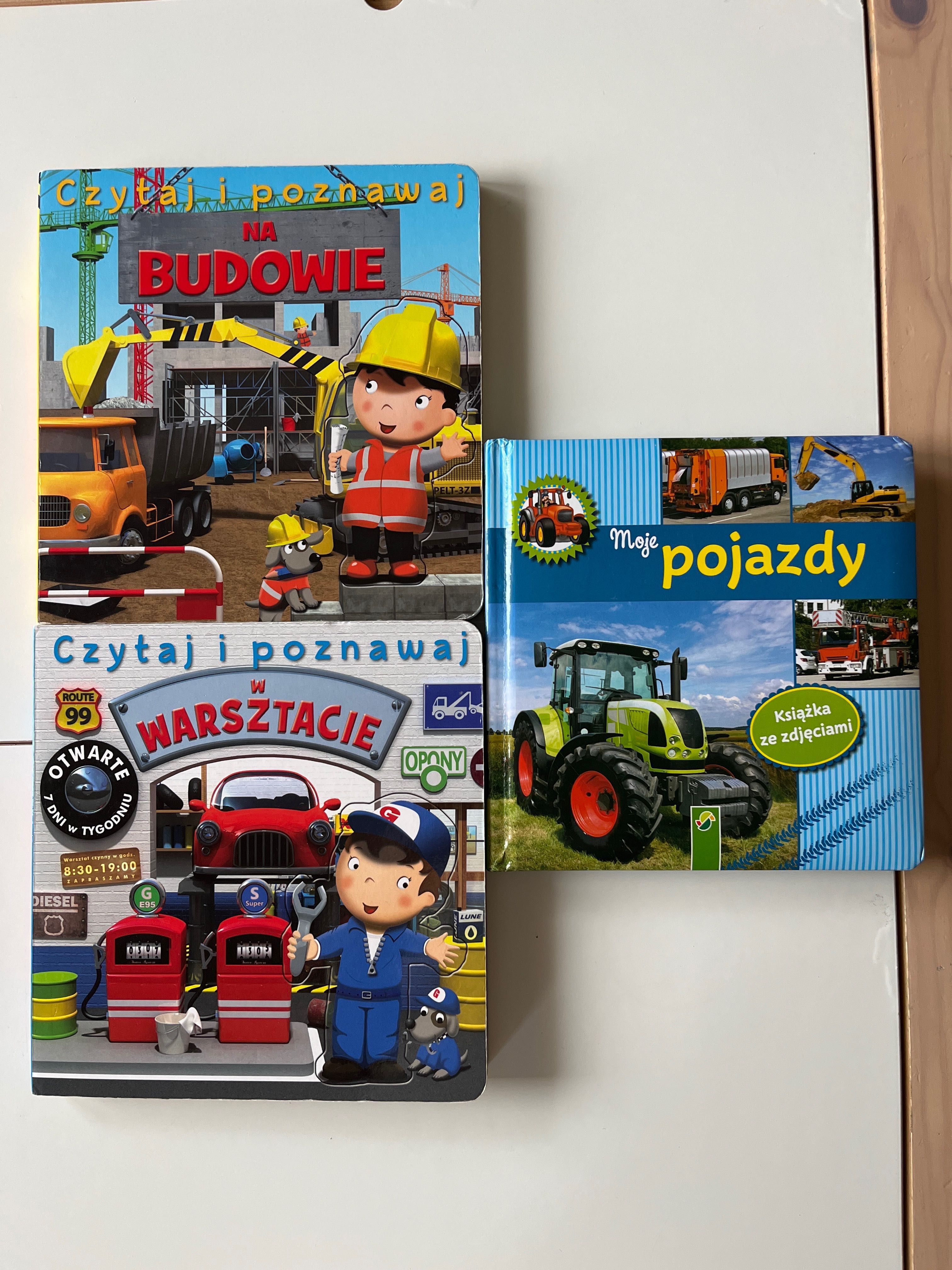 Książeczki pojazdy układanka  z puzzlami 3x