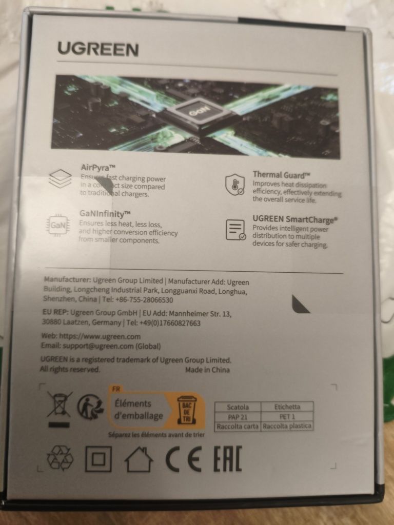 Зарядное устройство ugreen nexode pro 65w  gan x755