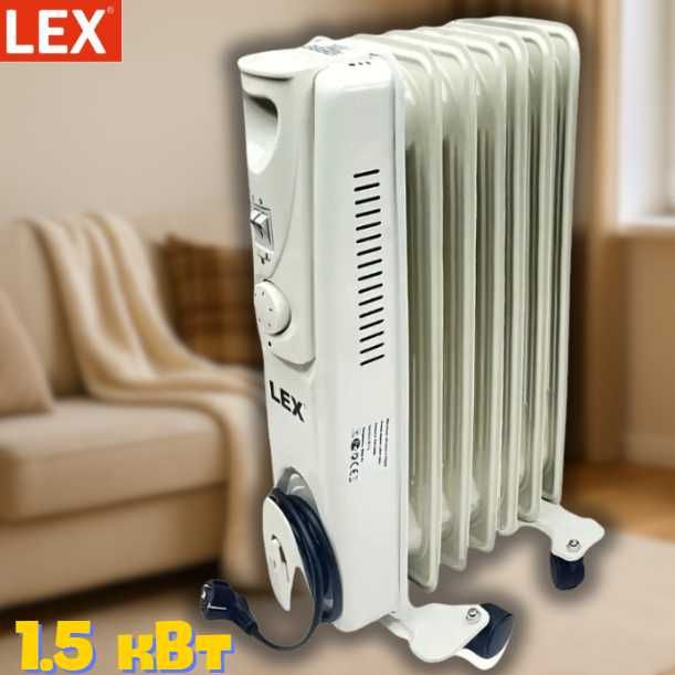 Масляний обігрівач 1500Вт LEX LXHY-15G1 економний оливний нагрівач