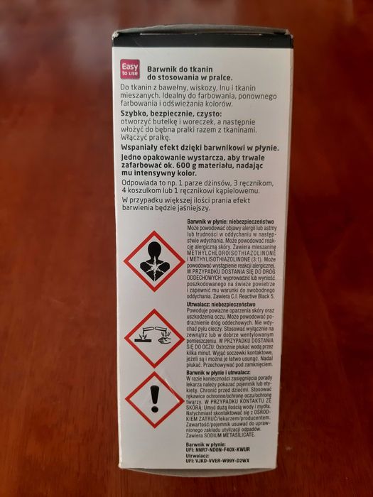 nowy oryg. Czarny barwnik do tkanin SIMPLICOL do pralki 560g niemiecki
